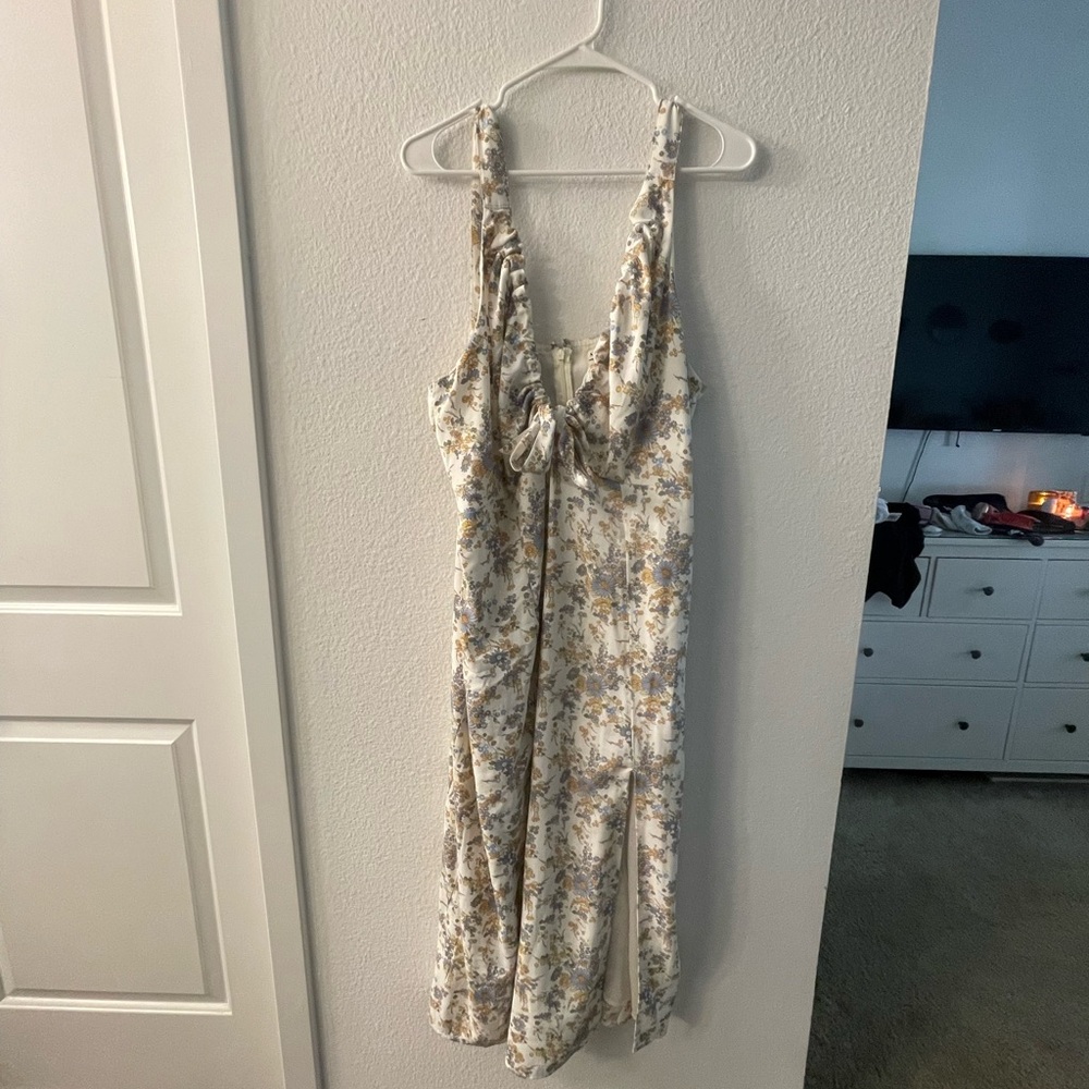 Abercrombie & Fitch Floral Maxi Dress - Cream and Brown